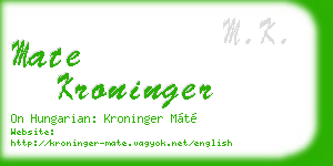 mate kroninger business card