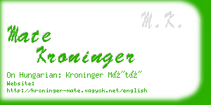 mate kroninger business card